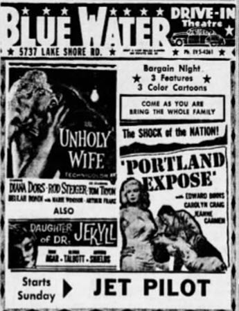 Lakeshore Drive-In Theatre - JUNE 14 1958 AD